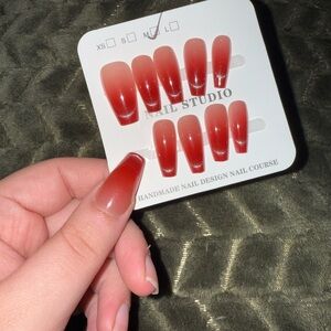 Nail Studio Red Gradient Press-On Nails